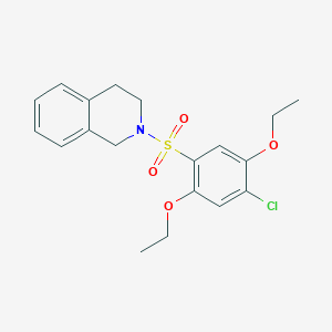 molecular formula C19H22ClNO4S B514751 2-[(4-Chloro-2,5-diethoxyphenyl)sulfonyl]-1,2,3,4-tetrahydroisoquinoline CAS No. 873675-96-8