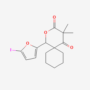 molecular formula C16H19IO4 B5147517 1-(5-iodo-2-furyl)-4,4-dimethyl-2-oxaspiro[5.5]undecane-3,5-dione 