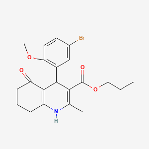 molecular formula C21H24BrNO4 B5147518 propyl 4-(5-bromo-2-methoxyphenyl)-2-methyl-5-oxo-1,4,5,6,7,8-hexahydro-3-quinolinecarboxylate CAS No. 5850-28-2