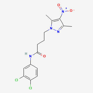 molecular formula C15H16Cl2N4O3 B5147546 N-(3,4-dichlorophenyl)-4-(3,5-dimethyl-4-nitro-1H-pyrazol-1-yl)butanamide 