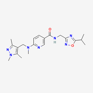 molecular formula C20H27N7O2 B5147564 N-[(5-isopropyl-1,2,4-oxadiazol-3-yl)methyl]-6-{methyl[(1,3,5-trimethyl-1H-pyrazol-4-yl)methyl]amino}nicotinamide 
