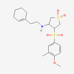 molecular formula C20H29NO5S2 B5147571 N-[2-(1-cyclohexen-1-yl)ethyl]-4-[(4-methoxy-3-methylphenyl)sulfonyl]tetrahydro-3-thiophenamine 1,1-dioxide 