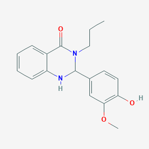 molecular formula C18H20N2O3 B5147582 2-(4-hydroxy-3-methoxyphenyl)-3-propyl-2,3-dihydro-4(1H)-quinazolinone 