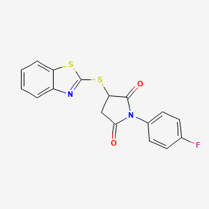 molecular formula C17H11FN2O2S2 B5147605 3-(1,3-benzothiazol-2-ylthio)-1-(4-fluorophenyl)-2,5-pyrrolidinedione 
