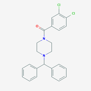molecular formula C24H22Cl2N2O B514763 (3,4-Dichlorophenyl)[4-(diphenylmethyl)piperazin-1-yl]methanone CAS No. 313382-34-2