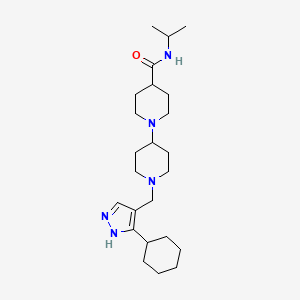 molecular formula C24H41N5O B5147631 1'-[(3-cyclohexyl-1H-pyrazol-4-yl)methyl]-N-isopropyl-1,4'-bipiperidine-4-carboxamide 