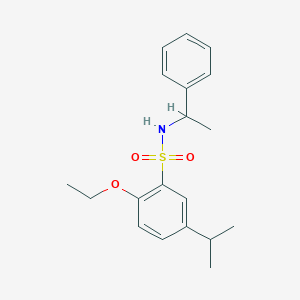 molecular formula C19H25NO3S B514764 2-ethoxy-N-(1-phenylethyl)-5-propan-2-ylbenzenesulfonamide CAS No. 717863-97-3