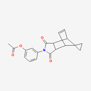 molecular formula C19H17NO4 B5147707 3-(3',5'-dioxo-4'-azaspiro[cyclopropane-1,10'-tricyclo[5.2.1.0~2,6~]decane]-8'-en-4'-yl)phenyl acetate 