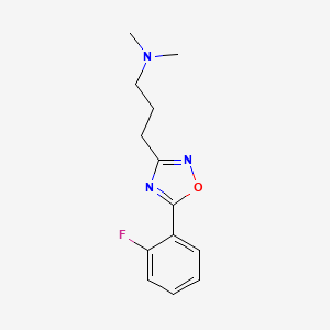 molecular formula C13H16FN3O B5147717 {3-[5-(2-fluorophenyl)-1,2,4-oxadiazol-3-yl]propyl}dimethylamine trifluoroacetate 