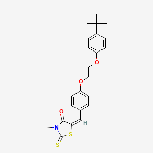 molecular formula C23H25NO3S2 B5147733 5-{4-[2-(4-tert-butylphenoxy)ethoxy]benzylidene}-3-methyl-2-thioxo-1,3-thiazolidin-4-one 