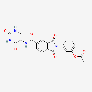 molecular formula C21H14N4O7 B5147742 3-(5-{[(2,4-dioxo-1,2,3,4-tetrahydro-5-pyrimidinyl)amino]carbonyl}-1,3-dioxo-1,3-dihydro-2H-isoindol-2-yl)phenyl acetate 