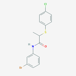 molecular formula C15H13BrClNOS B5147771 N-(3-bromophenyl)-2-[(4-chlorophenyl)thio]propanamide CAS No. 5738-29-4