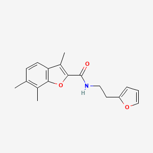 molecular formula C18H19NO3 B5147782 N-[2-(2-furyl)ethyl]-3,6,7-trimethyl-1-benzofuran-2-carboxamide 