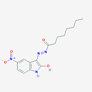 N'-{5-nitro-2-oxo-1,2-dihydro-3H-indol-3-ylidene}octanohydrazide
