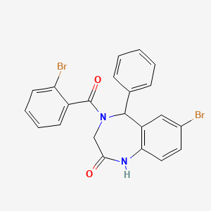 molecular formula C22H16Br2N2O2 B5147814 7-bromo-4-(2-bromobenzoyl)-5-phenyl-1,3,4,5-tetrahydro-2H-1,4-benzodiazepin-2-one 