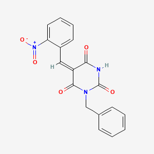 molecular formula C18H13N3O5 B5147817 1-benzyl-5-(2-nitrobenzylidene)-2,4,6(1H,3H,5H)-pyrimidinetrione 