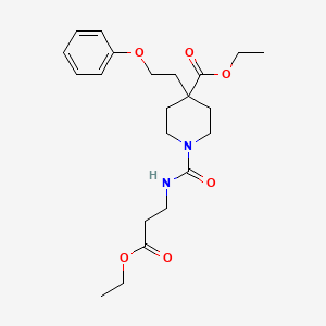 molecular formula C22H32N2O6 B5147859 ethyl 1-{[(3-ethoxy-3-oxopropyl)amino]carbonyl}-4-(2-phenoxyethyl)-4-piperidinecarboxylate 