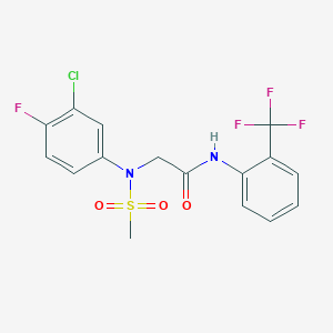 molecular formula C16H13ClF4N2O3S B5147869 N~2~-(3-chloro-4-fluorophenyl)-N~2~-(methylsulfonyl)-N~1~-[2-(trifluoromethyl)phenyl]glycinamide 