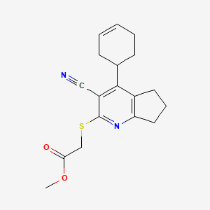 methyl {[3-cyano-4-(3-cyclohexen-1-yl)-6,7-dihydro-5H-cyclopenta[b]pyridin-2-yl]thio}acetate