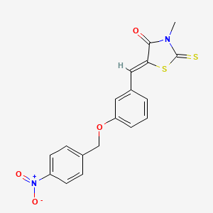 molecular formula C18H14N2O4S2 B5147950 3-methyl-5-{3-[(4-nitrobenzyl)oxy]benzylidene}-2-thioxo-1,3-thiazolidin-4-one 