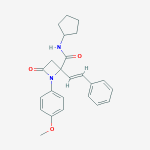 N-cyclopentyl-1-(4-methoxyphenyl)-4-oxo-2-(2-phenylvinyl)-2-azetidinecarboxamide