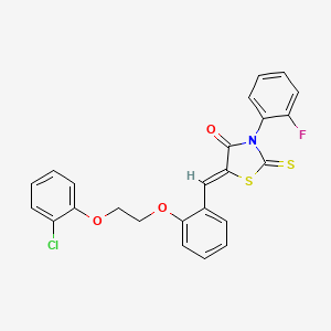 molecular formula C24H17ClFNO3S2 B5147961 5-{2-[2-(2-chlorophenoxy)ethoxy]benzylidene}-3-(2-fluorophenyl)-2-thioxo-1,3-thiazolidin-4-one 