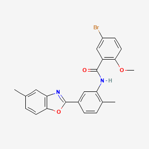 5-bromo-2-methoxy-N-[2-methyl-5-(5-methyl-1,3-benzoxazol-2-yl)phenyl]benzamide