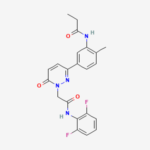 molecular formula C22H20F2N4O3 B5147985 N-[5-(1-{2-[(2,6-difluorophenyl)amino]-2-oxoethyl}-6-oxo-1,6-dihydro-3-pyridazinyl)-2-methylphenyl]propanamide 