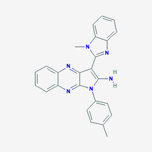 molecular formula C25H20N6 B514801 3-(1-methyl-1H-benzimidazol-2-yl)-1-(4-methylphenyl)-1H-pyrrolo[2,3-b]quinoxalin-2-ylamine CAS No. 883951-03-9