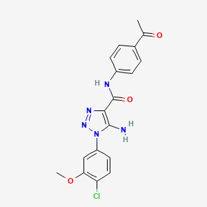 molecular formula C18H16ClN5O3 B5148010 N-(4-acetylphenyl)-5-amino-1-(4-chloro-3-methoxyphenyl)-1H-1,2,3-triazole-4-carboxamide 