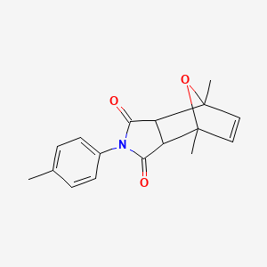 molecular formula C17H17NO3 B5148021 1,7-dimethyl-4-(4-methylphenyl)-10-oxa-4-azatricyclo[5.2.1.0~2,6~]dec-8-ene-3,5-dione 