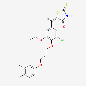 molecular formula C23H24ClNO4S2 B5148027 5-{3-chloro-4-[3-(3,4-dimethylphenoxy)propoxy]-5-ethoxybenzylidene}-2-thioxo-1,3-thiazolidin-4-one 