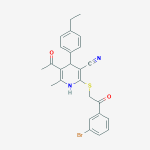 5-acetyl-2-{[2-(3-bromophenyl)-2-oxoethyl]thio}-4-(4-ethylphenyl)-6-methyl-1,4-dihydro-3-pyridinecarbonitrile