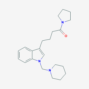 molecular formula C22H31N3O B514805 3-[4-oxo-4-(1-pyrrolidinyl)butyl]-1-(1-piperidinylmethyl)-1H-indole CAS No. 929869-37-4