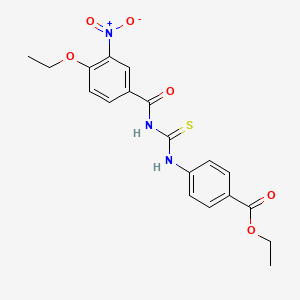 molecular formula C19H19N3O6S B5148055 ethyl 4-({[(4-ethoxy-3-nitrobenzoyl)amino]carbonothioyl}amino)benzoate 