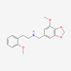 molecular formula C18H21NO4 B5148059 N-[(7-methoxy-1,3-benzodioxol-5-yl)methyl]-2-(2-methoxyphenyl)ethanamine 