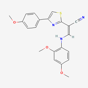 molecular formula C21H19N3O3S B5148146 3-[(2,4-dimethoxyphenyl)amino]-2-[4-(4-methoxyphenyl)-1,3-thiazol-2-yl]acrylonitrile 