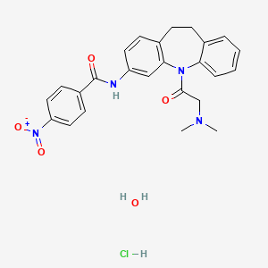 molecular formula C25H27ClN4O5 B5148155 N-[5-(N,N-dimethylglycyl)-10,11-dihydro-5H-dibenzo[b,f]azepin-3-yl]-4-nitrobenzamide hydrochloride hydrate 