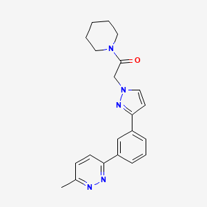 molecular formula C21H23N5O B5148164 3-methyl-6-(3-{1-[2-oxo-2-(1-piperidinyl)ethyl]-1H-pyrazol-3-yl}phenyl)pyridazine 