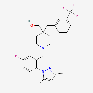 molecular formula C26H29F4N3O B5148213 {1-[2-(3,5-dimethyl-1H-pyrazol-1-yl)-5-fluorobenzyl]-4-[3-(trifluoromethyl)benzyl]-4-piperidinyl}methanol 
