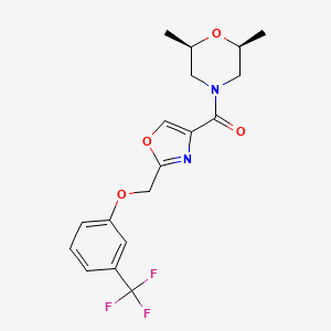 molecular formula C18H19F3N2O4 B5148244 (2R*,6S*)-2,6-dimethyl-4-[(2-{[3-(trifluoromethyl)phenoxy]methyl}-1,3-oxazol-4-yl)carbonyl]morpholine 