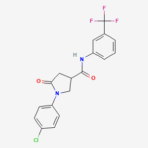 1-(4-chlorophenyl)-5-oxo-N-[3-(trifluoromethyl)phenyl]-3-pyrrolidinecarboxamide