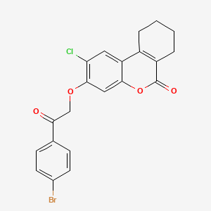 molecular formula C21H16BrClO4 B5148299 3-[2-(4-bromophenyl)-2-oxoethoxy]-2-chloro-7,8,9,10-tetrahydro-6H-benzo[c]chromen-6-one 