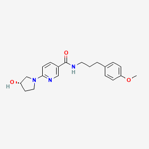 6-[(3S)-3-hydroxy-1-pyrrolidinyl]-N-[3-(4-methoxyphenyl)propyl]nicotinamide