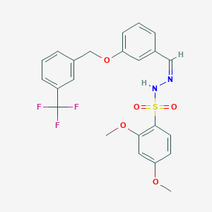 molecular formula C23H21F3N2O5S B5148325 2,4-dimethoxy-N'-(3-{[3-(trifluoromethyl)benzyl]oxy}benzylidene)benzenesulfonohydrazide 