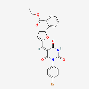 molecular formula C24H17BrN2O6 B5148329 ethyl 2-(5-{[1-(4-bromophenyl)-2,4,6-trioxotetrahydro-5(2H)-pyrimidinylidene]methyl}-2-furyl)benzoate 