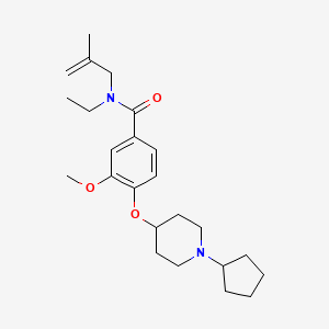 4-[(1-cyclopentyl-4-piperidinyl)oxy]-N-ethyl-3-methoxy-N-(2-methyl-2-propen-1-yl)benzamide