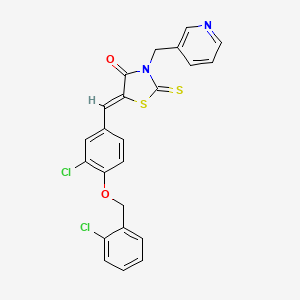 molecular formula C23H16Cl2N2O2S2 B5148345 5-{3-chloro-4-[(2-chlorobenzyl)oxy]benzylidene}-3-(3-pyridinylmethyl)-2-thioxo-1,3-thiazolidin-4-one 