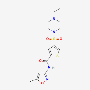 molecular formula C15H20N4O4S2 B5148376 4-[(4-ethyl-1-piperazinyl)sulfonyl]-N-(5-methyl-3-isoxazolyl)-2-thiophenecarboxamide 