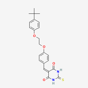 molecular formula C23H24N2O4S B5148380 5-{4-[2-(4-tert-butylphenoxy)ethoxy]benzylidene}-2-thioxodihydro-4,6(1H,5H)-pyrimidinedione 